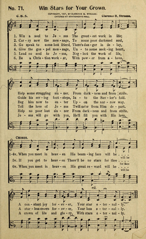 Hosannas to the King: A collection of Gospel Hymns suited to Church, Sunday School and Evangelistic Services page 73