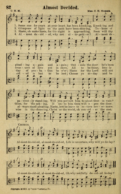 Hosannas to the King: A collection of Gospel Hymns suited to Church, Sunday School and Evangelistic Services page 84