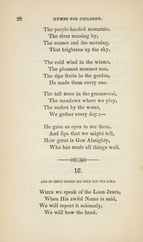 Hymns for Little Children: by the author of "The Lord of the Forest", "Verses for Holy Seasons", and "Baron