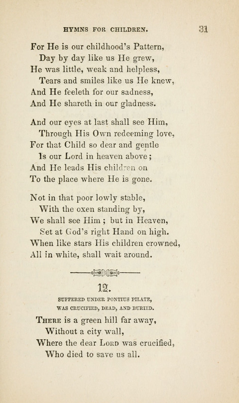 Hymns for Little Children: by the author of "The Lord of the Forest", "Verses for Holy Seasons", and "Baron