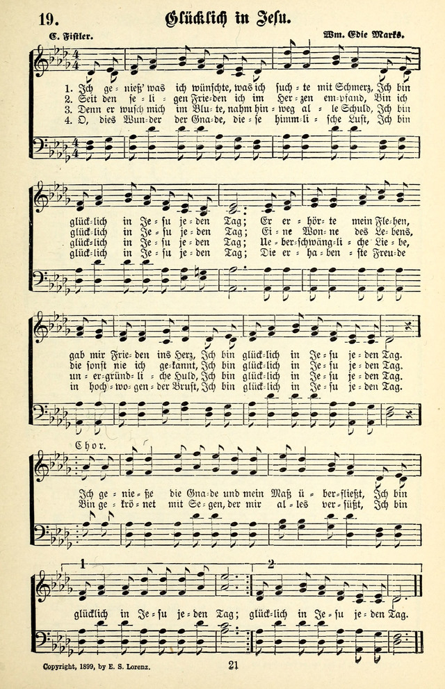 Heils-Lieder, eine Sammlung Geistlicher Lieder für Sonntagsschulen, Jugendvereine page 19