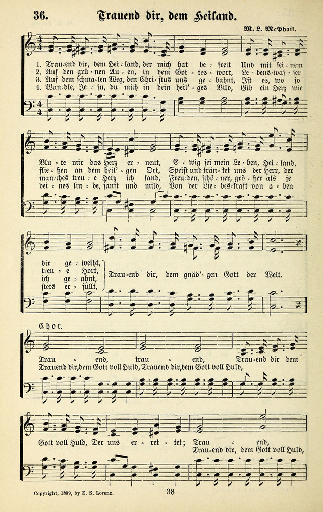 Heils-Lieder, eine Sammlung Geistlicher Lieder für Sonntagsschulen, Jugendvereine page 36