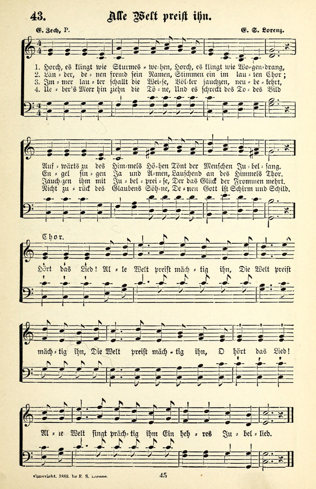 Heils-Lieder, eine Sammlung Geistlicher Lieder für Sonntagsschulen, Jugendvereine page 43