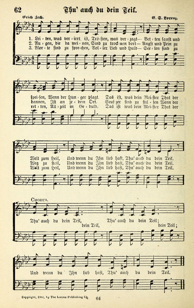 Heils-Lieder, eine Sammlung Geistlicher Lieder für Sonntagsschulen, Jugendvereine page 62