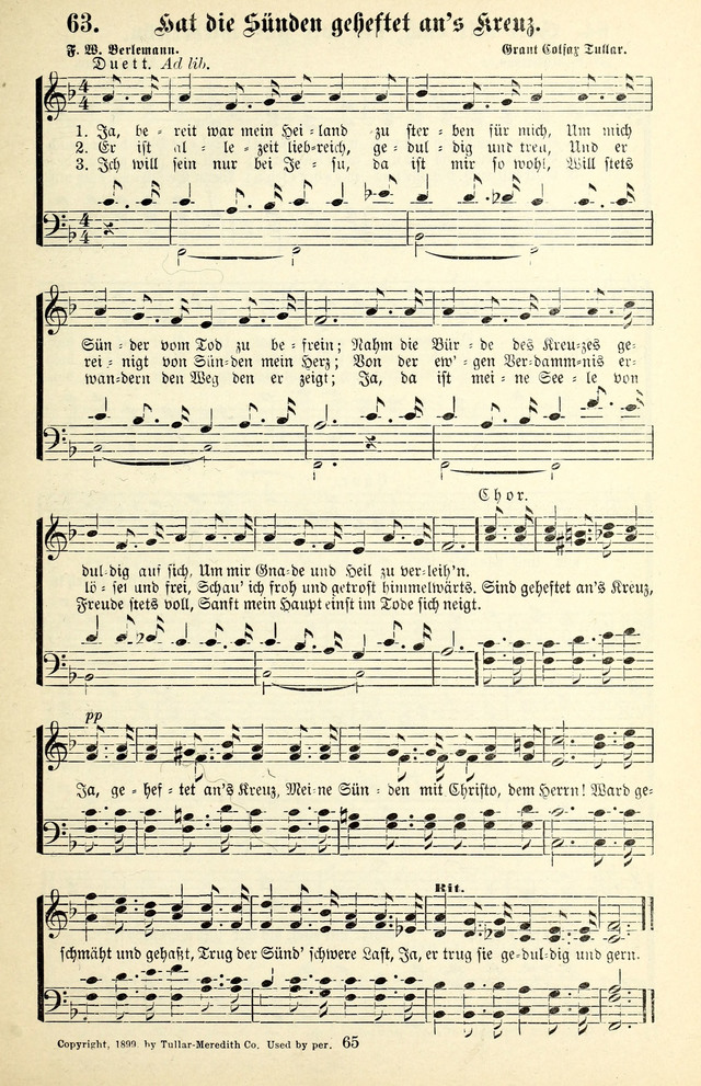 Heils-Lieder, eine Sammlung Geistlicher Lieder für Sonntagsschulen, Jugendvereine page 63