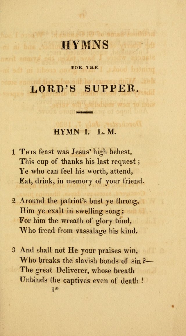 Hymns for the Lords Supper: original and selected. (2nd ed.) page 5