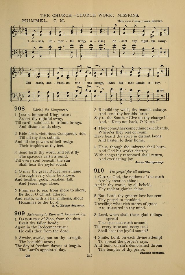 Hymnal of the Methodist Episcopal Church: with tunes page 334