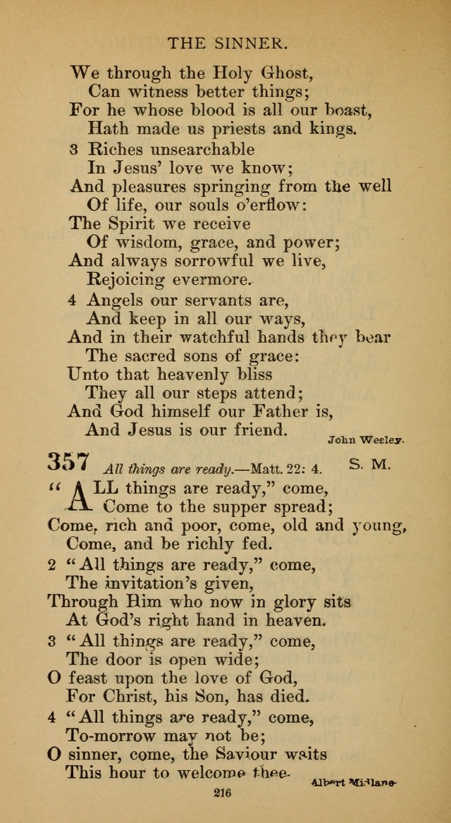 Hymnal of the Methodist Episcopal Church page 216