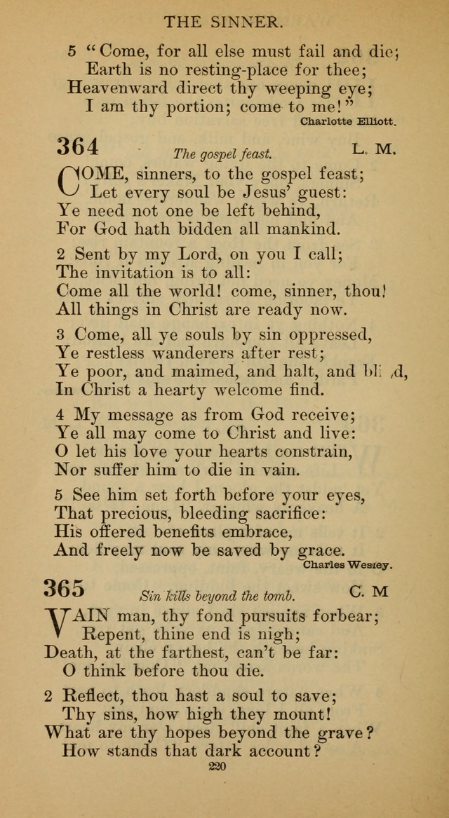 Hymnal of the Methodist Episcopal Church page 220