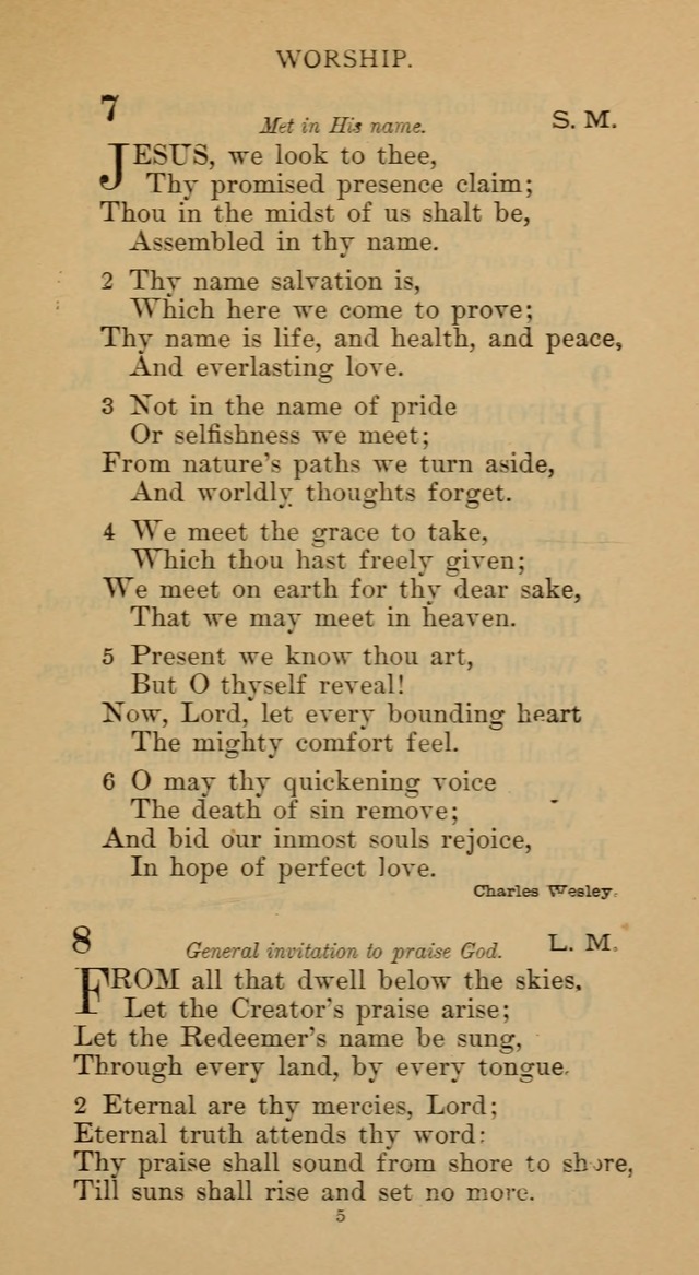 Hymnal of the Methodist Episcopal Church page 5