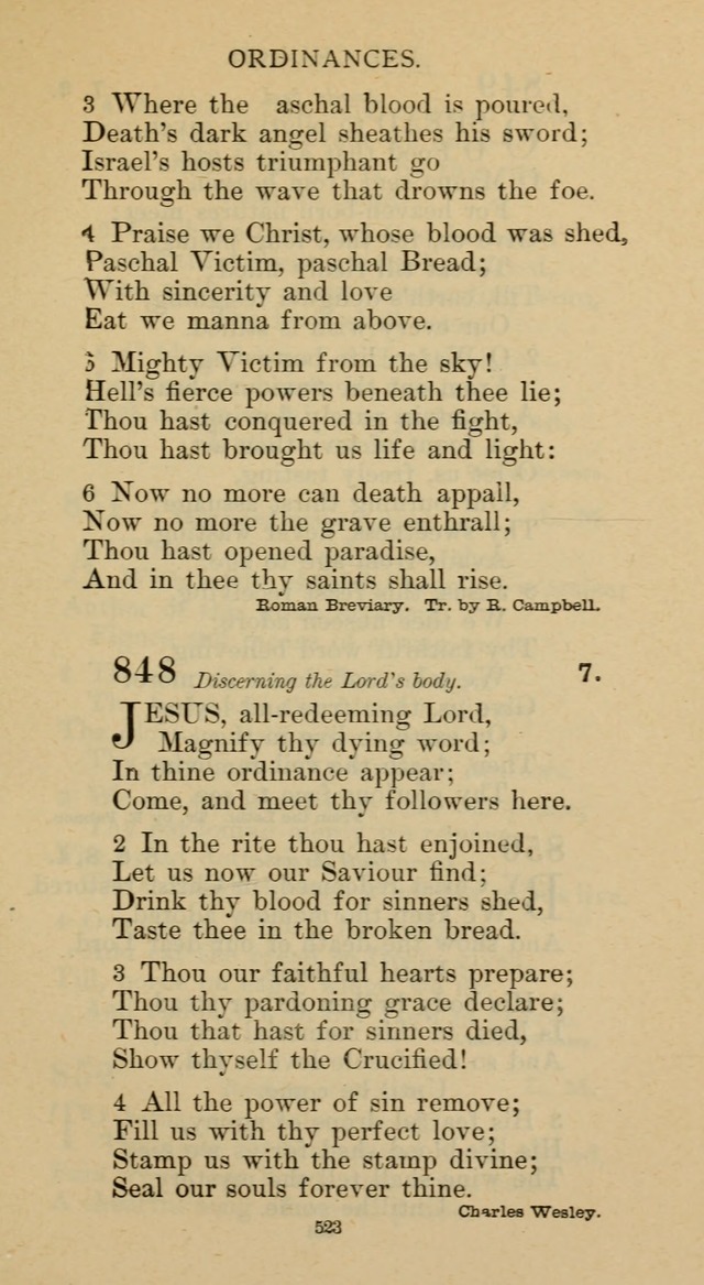 Hymnal of the Methodist Episcopal Church page 523