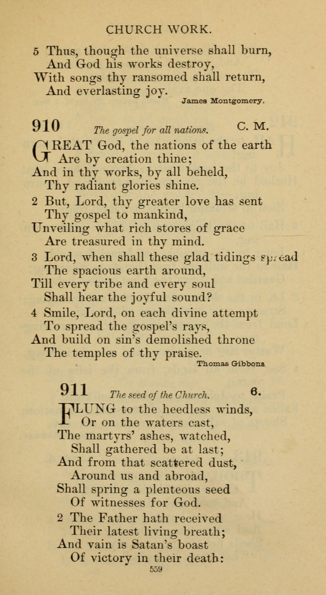 Hymnal of the Methodist Episcopal Church page 559