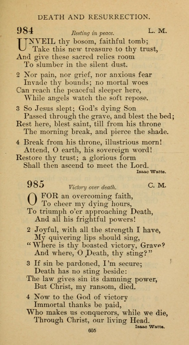 Hymnal of the Methodist Episcopal Church page 605