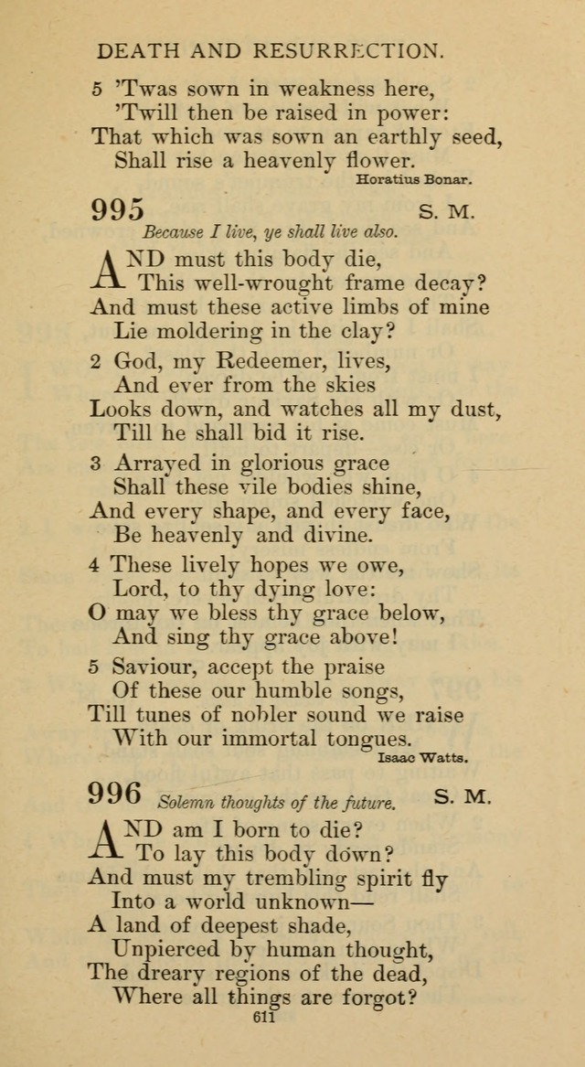 Hymnal of the Methodist Episcopal Church page 611