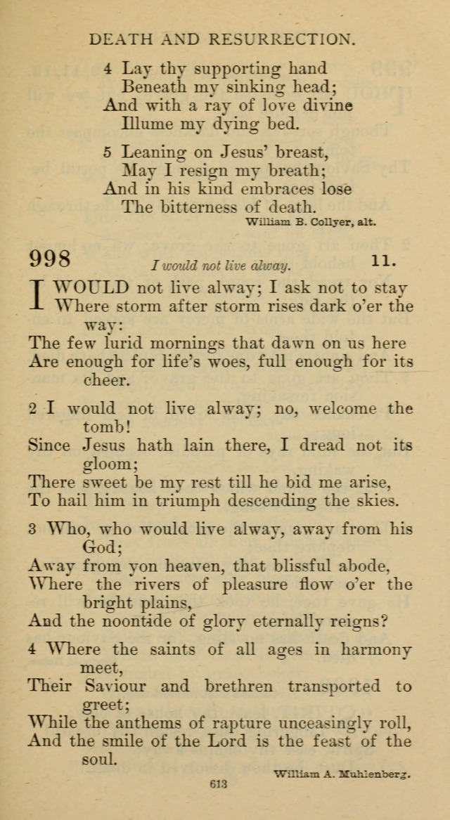 Hymnal of the Methodist Episcopal Church page 613