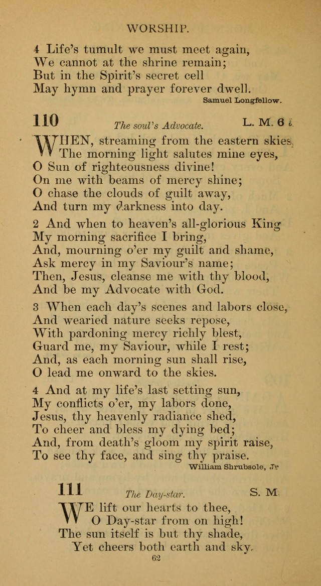 Hymnal of the Methodist Episcopal Church page 62