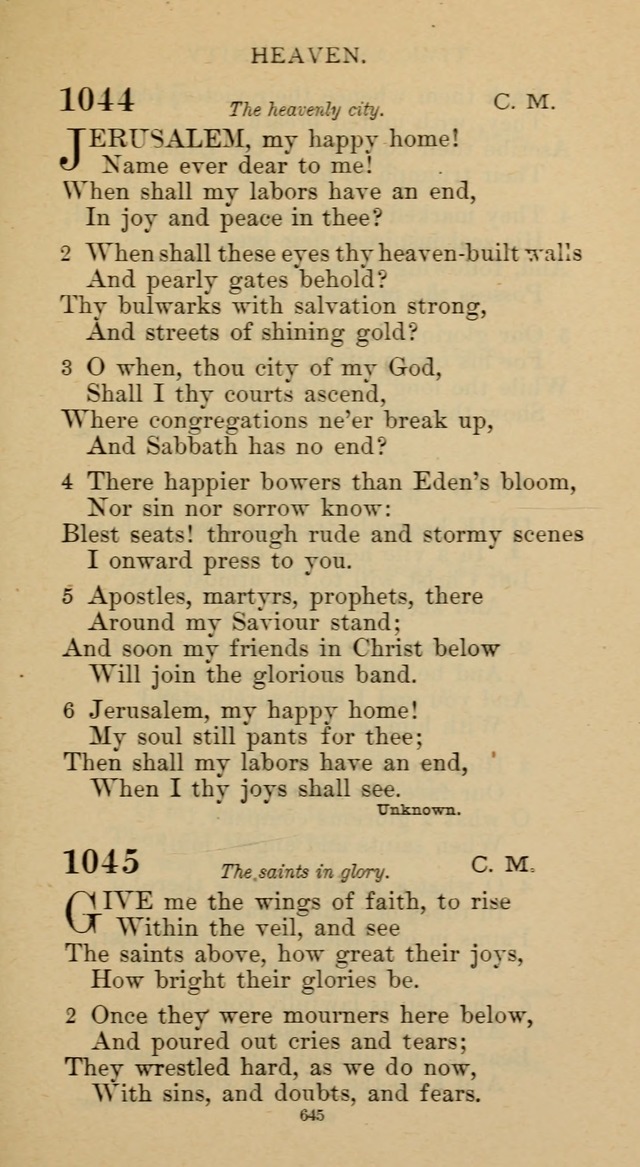 Hymnal of the Methodist Episcopal Church page 645