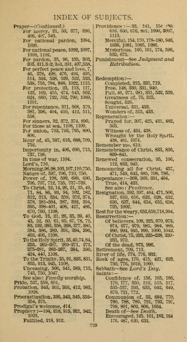 Hymnal of the Methodist Episcopal Church page 729