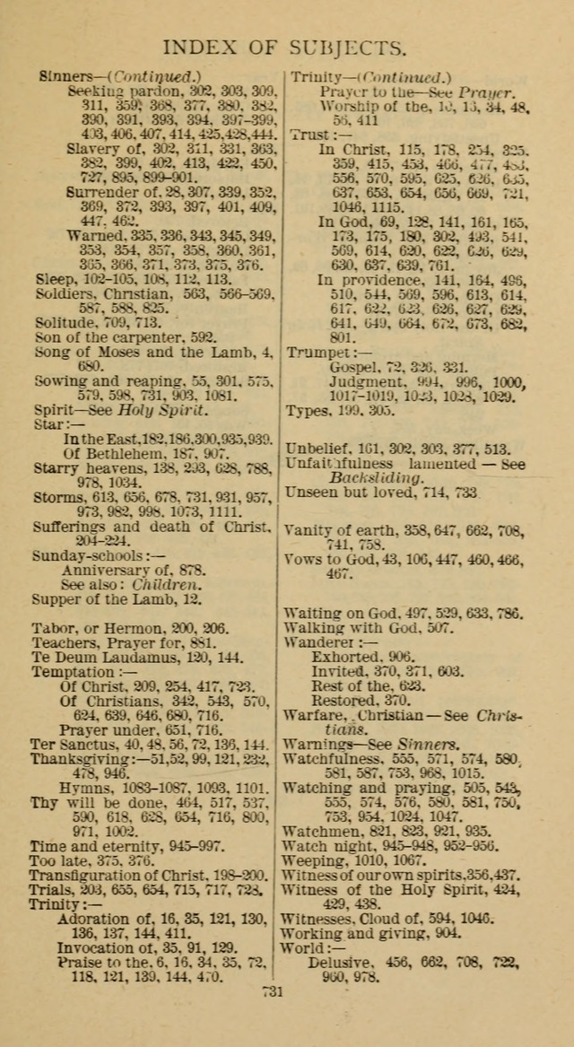 Hymnal of the Methodist Episcopal Church page 731