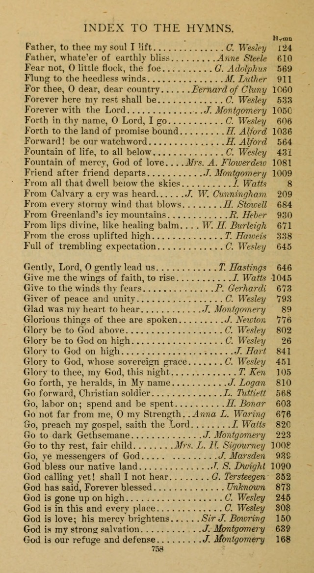 Hymnal of the Methodist Episcopal Church page 758