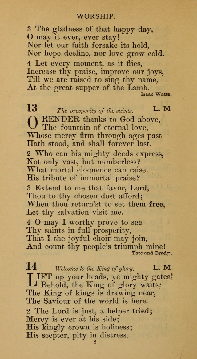 Hymnal of the Methodist Episcopal Church page 8