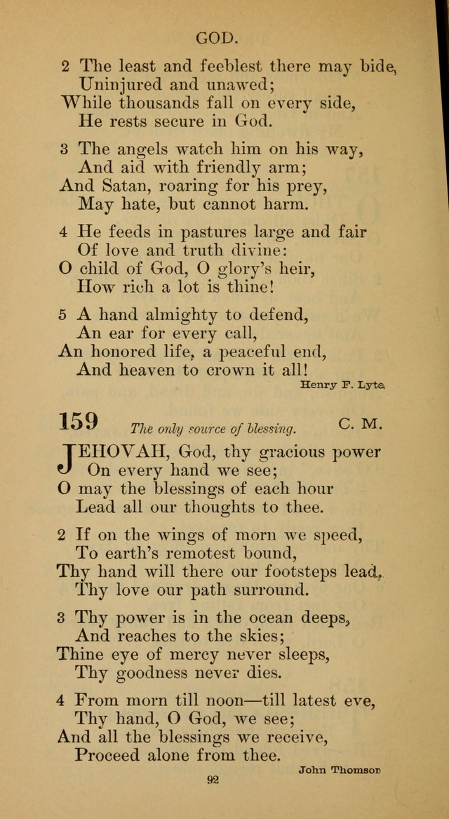 Hymnal of the Methodist Episcopal Church page 92