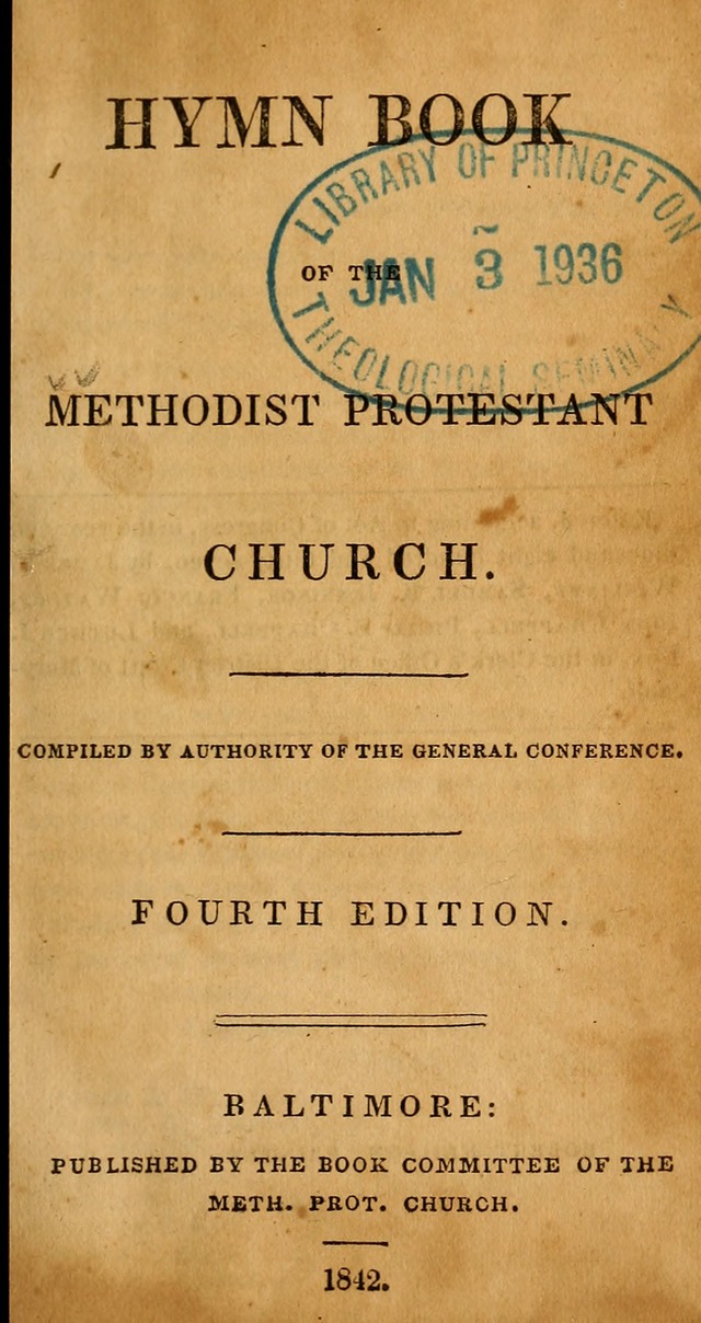 Hymn book of the Methodist Protestant Church. (4th ed.) page vii