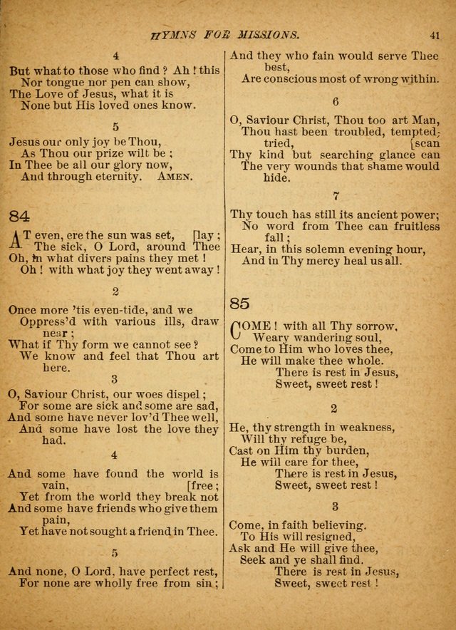 Hymns for Missions with Tunes (Words only) page 42