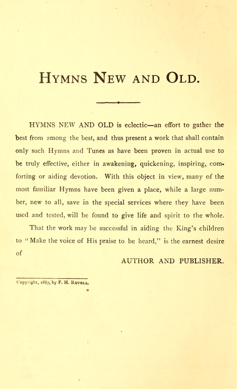 Hymns New and Old: for use in Gospel meetings and other religious services page iv