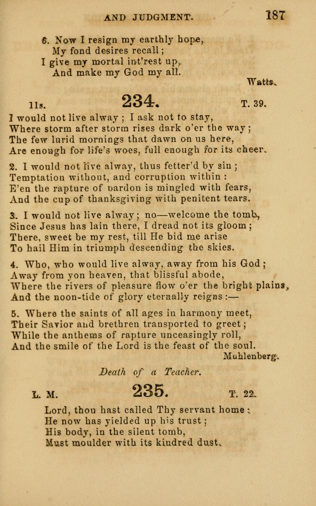 Hymns and Offices of Worship: for use in schools: with an appendix of tunes page 187