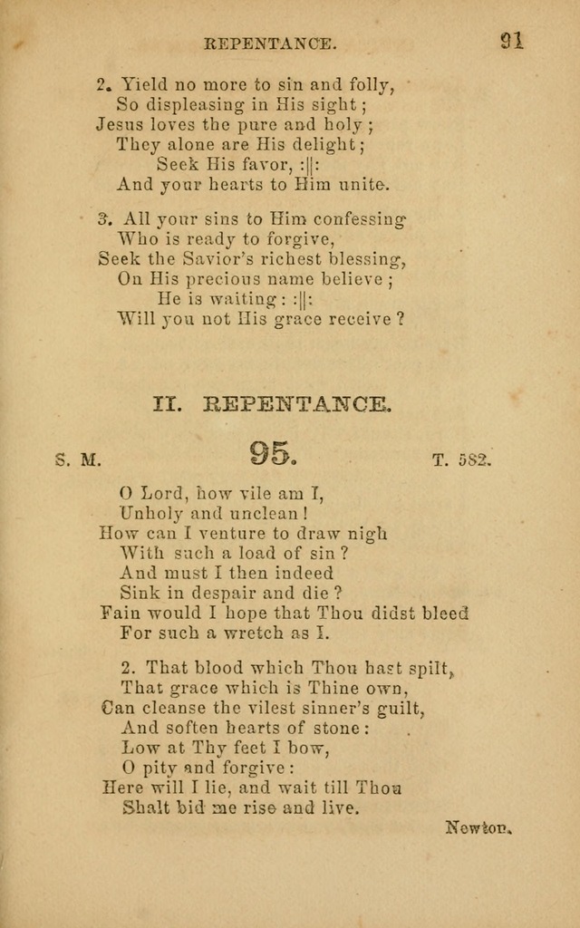 Hymns and Offices of Worship: for use in schools: with an appendix of tunes page 91