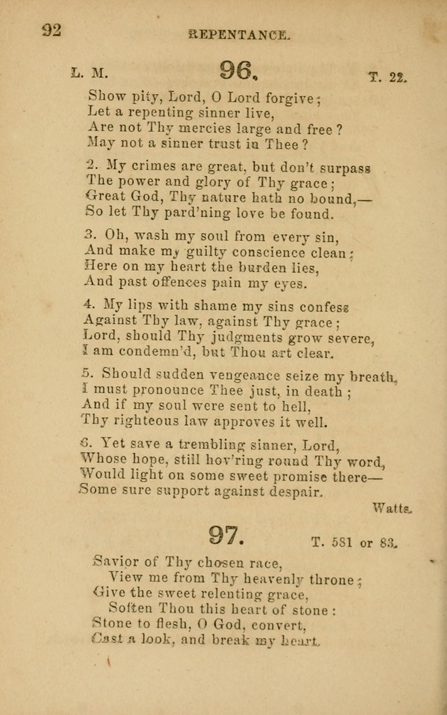 Hymns and Offices of Worship: for use in schools: with an appendix of tunes page 92