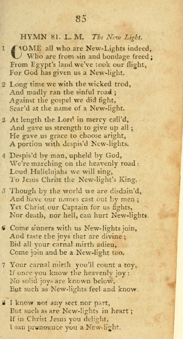 Hymns, Original and  Selected, for the Use of Christians. (5th ed. corr.) page 85