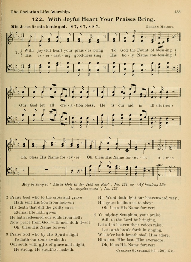 Hymnal and Order of Service: for churches and Sunday-schools page 133