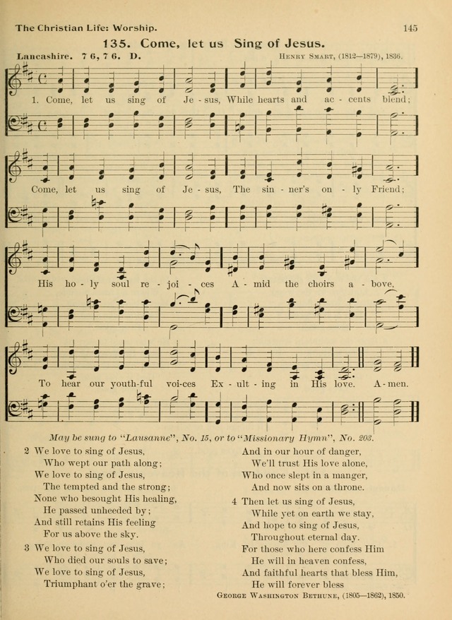 Hymnal and Order of Service: for churches and Sunday-schools page 145