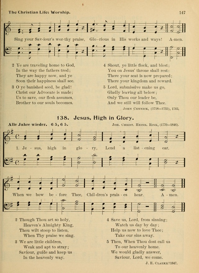 Hymnal and Order of Service: for churches and Sunday-schools page 147