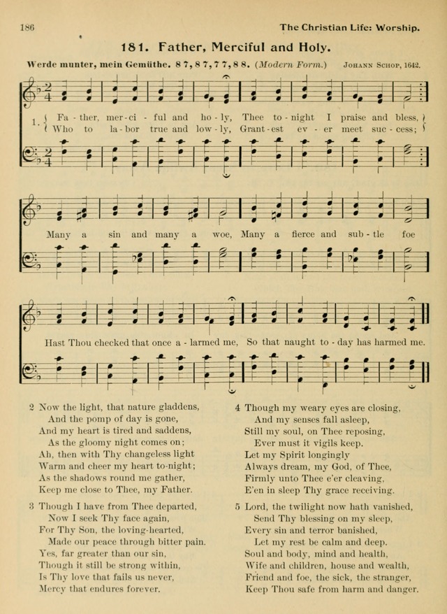 Hymnal and Order of Service: for churches and Sunday-schools page 186