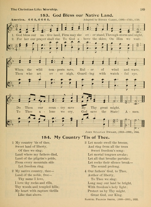 Hymnal and Order of Service: for churches and Sunday-schools page 189