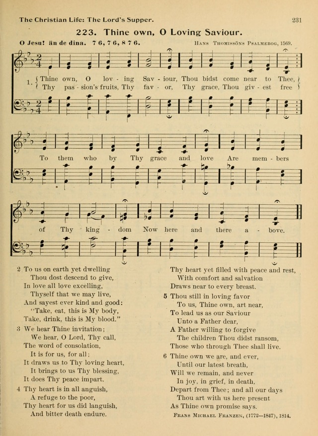 Hymnal and Order of Service: for churches and Sunday-schools page 231