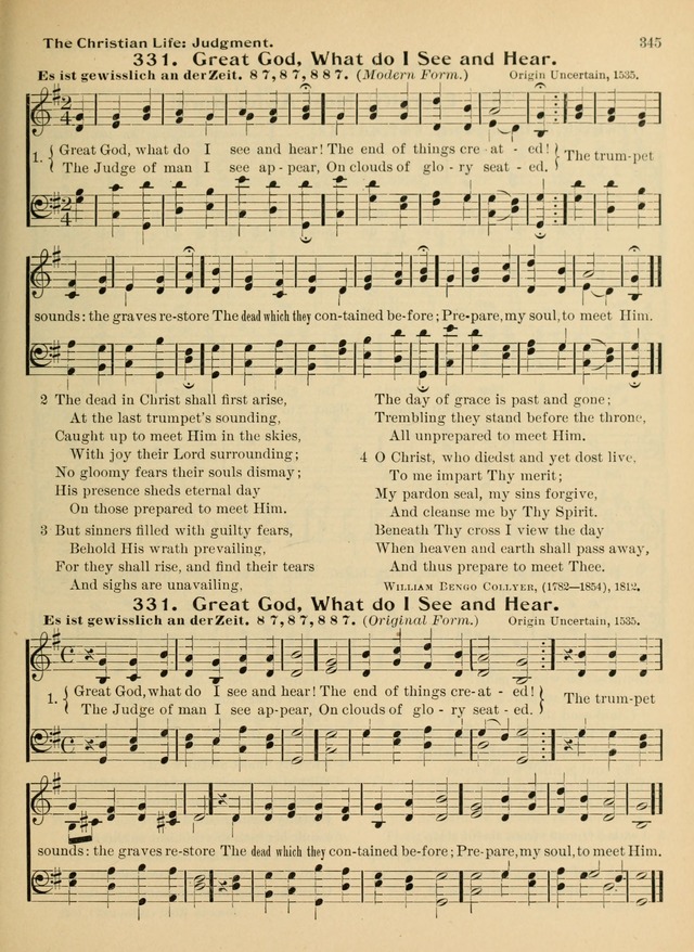 Hymnal and Order of Service: for churches and Sunday-schools page 345