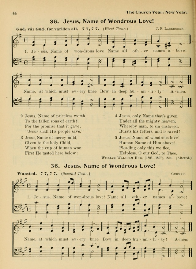 Hymnal and Order of Service: for churches and Sunday-schools page 44