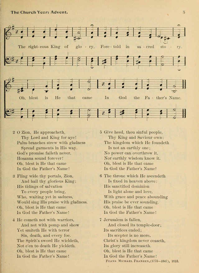 Hymnal and Order of Service: for churches and Sunday-schools page 5