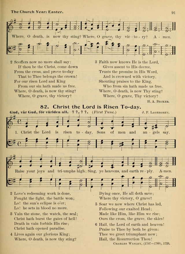 Hymnal and Order of Service: for churches and Sunday-schools page 91