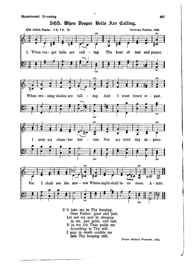 The Hymnal and Order of Service page 461