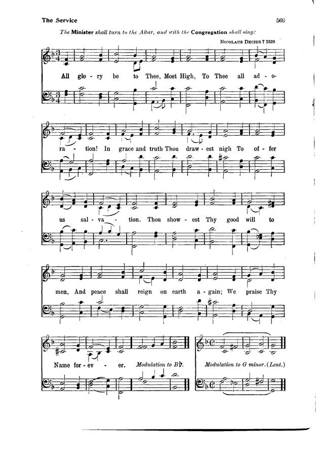 The Hymnal and Order of Service page 569