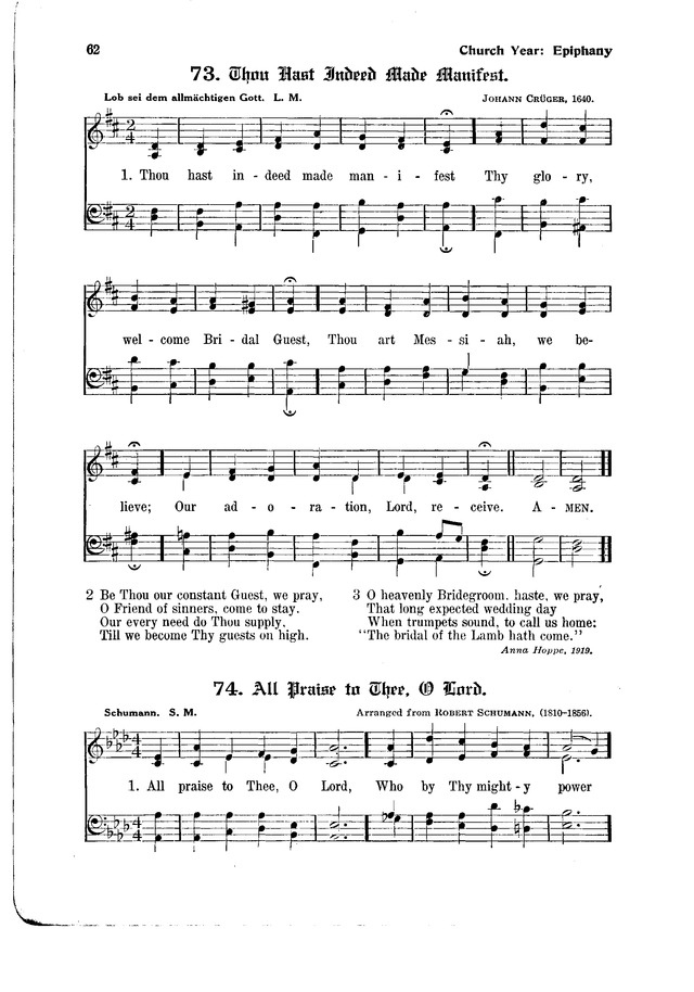 The Hymnal and Order of Service page 62