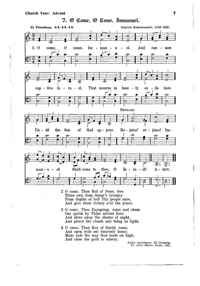 The Hymnal and Order of Service page 7