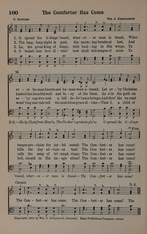 Hymns of Praise Numbers One and Two Combined: for the church and Sunday school page 100