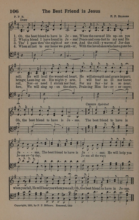 Hymns of Praise Numbers One and Two Combined: for the church and Sunday school page 106