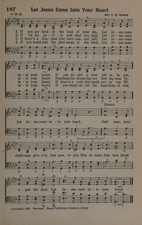 Hymns of Praise Numbers One and Two Combined: for the church and Sunday school page 187